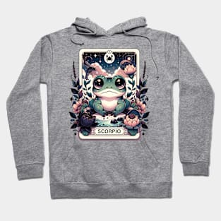 Scorpio Zodiac Cottagecore Frog Tarot Card Birthday Kawaii Hoodie